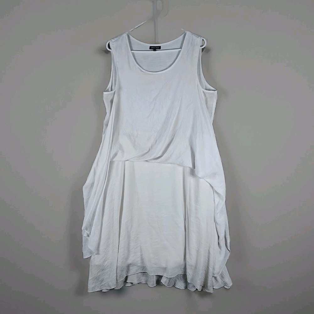 Athena Marie Dress Size Large‎ White Sleeveless Layered Handkerchief Hem Boho